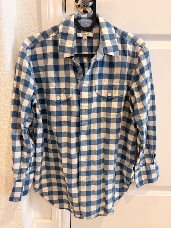 Madewell Tops - Madewell Blue and White Gingham Button-Down Shirt